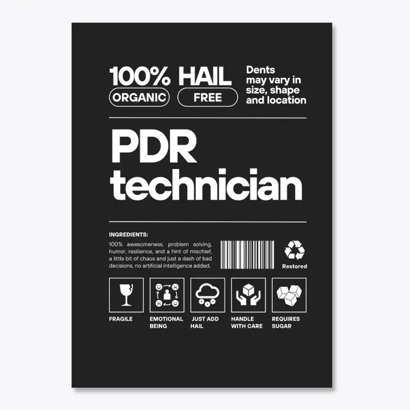 PDR technician instruction label